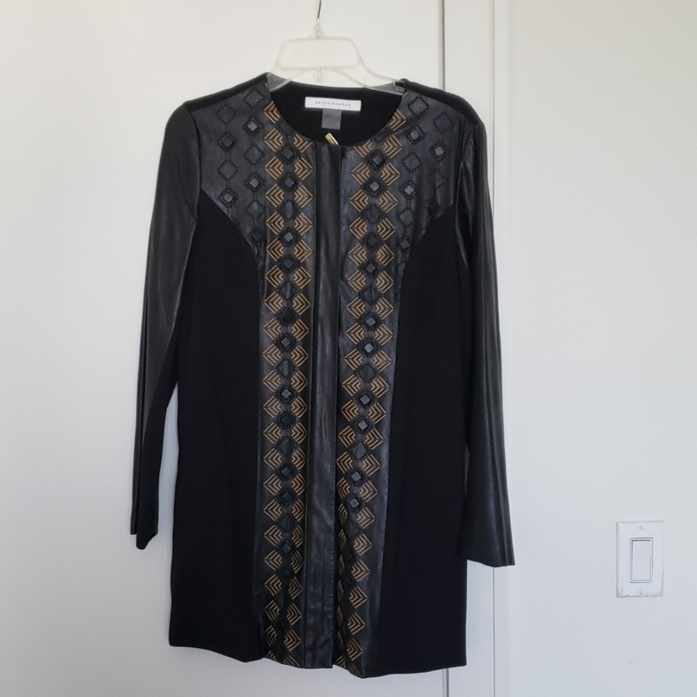 Black multi fabric jacket